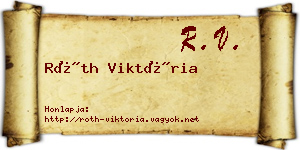 Róth Viktória névjegykártya